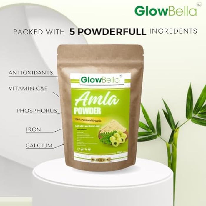 Glow Bella Organic Amla Powder For Hair Growth| Ideal For Hair, Skin| - 100 Gram - Image 2
